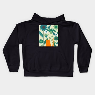 Ginger kitty in the botanic garden Kids Hoodie